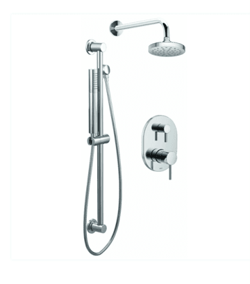 Silver bathroom shower kit
